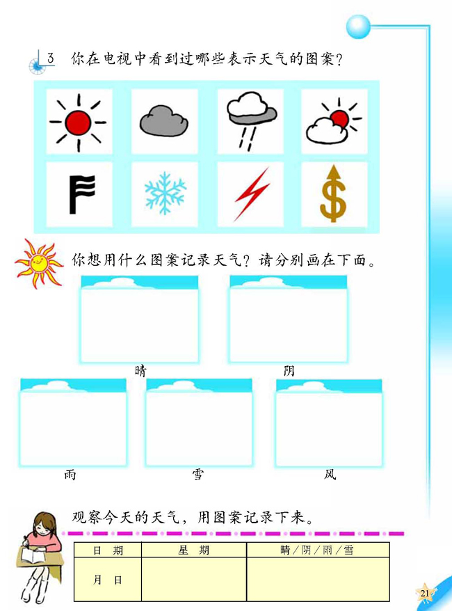 1 各种各样的天气(第21页)