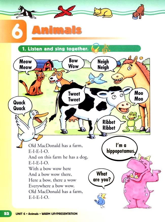 新派英语小学一年级上册教师教学用书unit 6 Animals