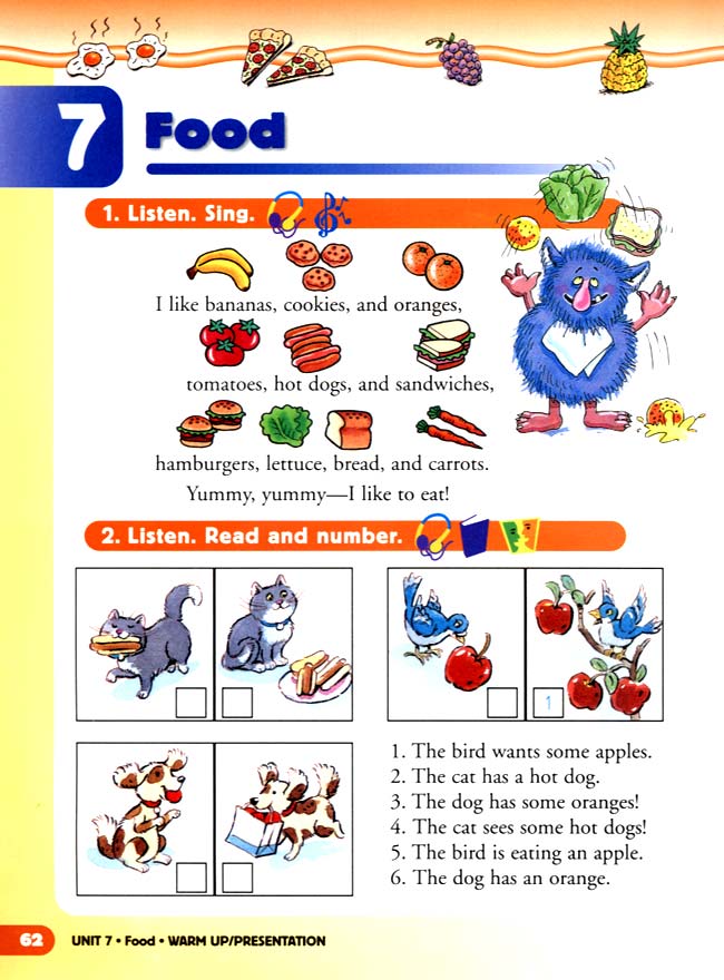 新派英语小学一年级下册教师教学用书unit7Food