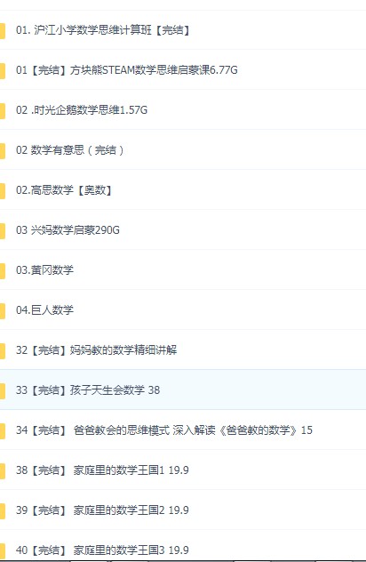 儿童小学数学思维启蒙合集