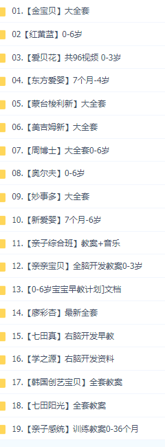 32套儿童早教课程视频音频幼儿园优质课汇集幼儿美术教案持续更新 32套儿童早教课程视频音频幼儿园优质课汇集幼儿美术教案持续更新