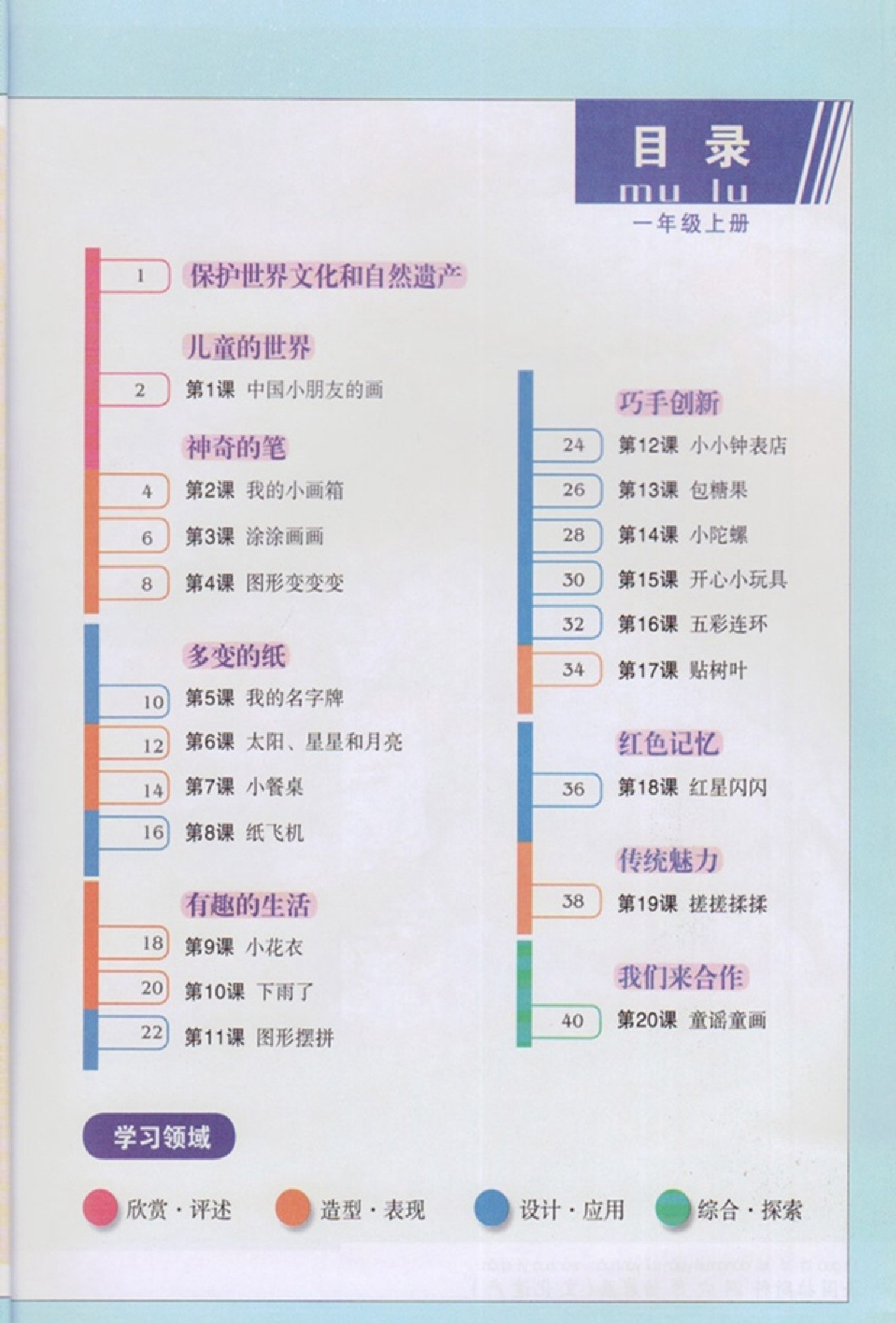 江西版一年级上学期美术上册